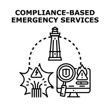 Compliance based emergency services concept vector illustration Stock Illustration