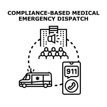 Compliance based medical emergency dispatch system concept イラスト素材