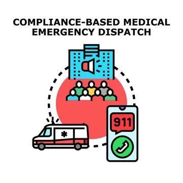 Compliance based medical emergency dispatch system concept Stock Illustration