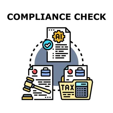 Compliance check vector concept illustration with documents Stock Illustration