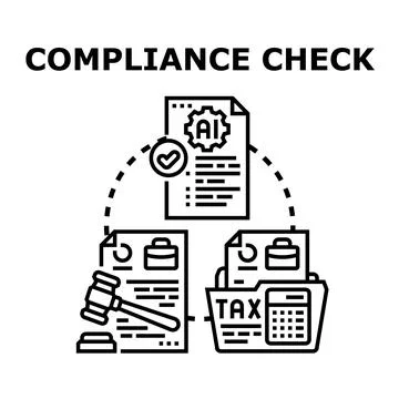 Compliance check vector concept illustration with documents Stock Illustration