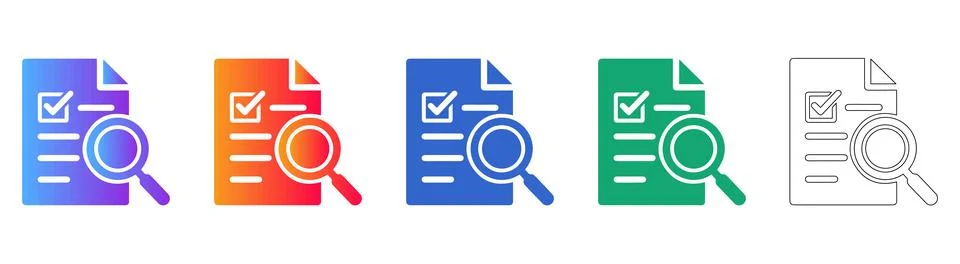 Compliance Checklist and Audit Document Icons Illustrazione stock