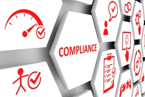 COMPLIANCE concept cell background 3d illustration Stock Illustration