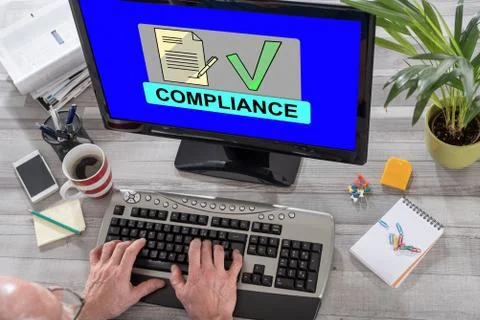 Compliance concept on a computer Stock Photos