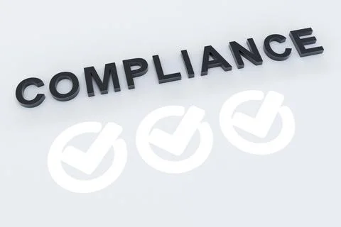 COMPLIANCE concept text sunlight 3D illustration Stock Illustration