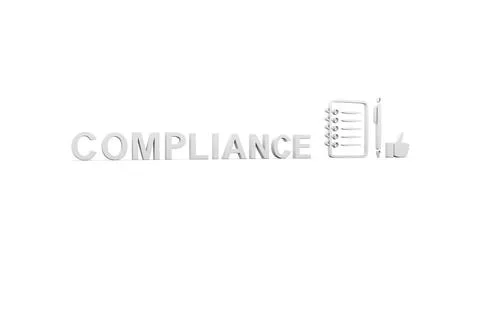 COMPLIANCE concept white background 3d render illustration Stock Illustration