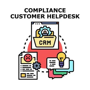 Compliance customer helpdesk assisting clients with problem solving Stockillustratie
