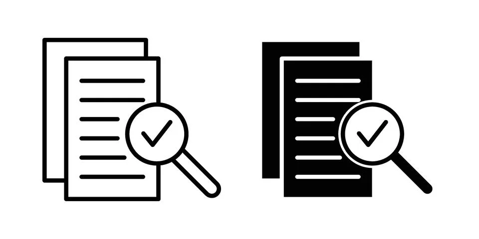 Compliance document icon drawing lines. Silhouette style vector bundle Stockillustratie
