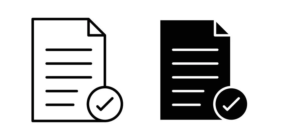 Compliance document icon pack with silhouette and stroke web icons Ilustração Stock