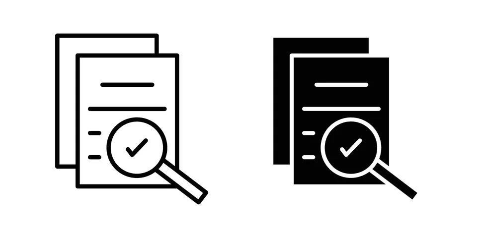 Compliance document icon silhouette vector set. thin line pack Stockillustratie