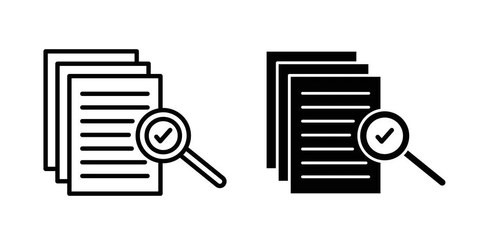 Compliance document icon symbol. Flat and Stroke Vector illustration Stock Illustration