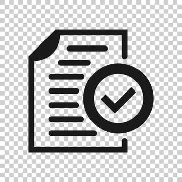 Compliance document icon in transparent style. Approved process vector illust Stock Illustration