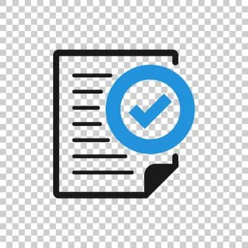 Compliance document icon in transparent style. Approved process vector illust Stock Illustration