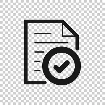 Compliance document icon in transparent style. Approved process vector illust Stock Illustration