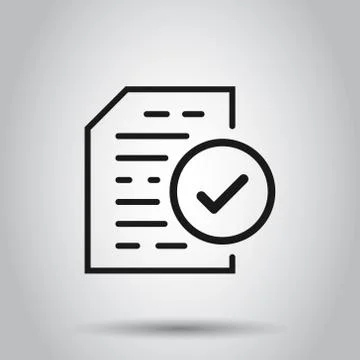 Compliance document icon in transparent style. Approved process vector illust Stock Illustration