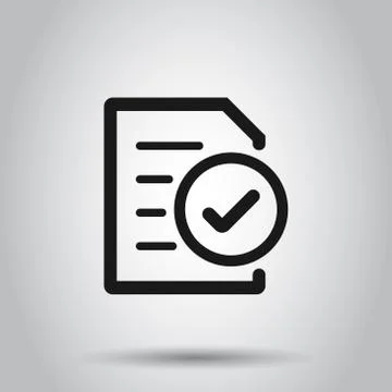 Compliance document icon in transparent style. Approved process vector illust Illustrazione stock