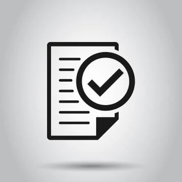 Compliance document icon in transparent style. Approved process vector illust Stock Illustration