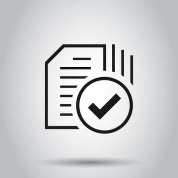 Compliance document icon in transparent style. Approved process vector illust Stock Illustration