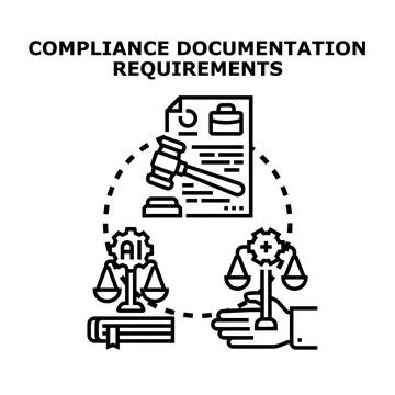 Compliance documentation requirements for artificial intelligence technology Stockillustratie