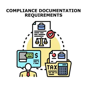 Compliance documentation requirements concept vector illustration Stockillustratie