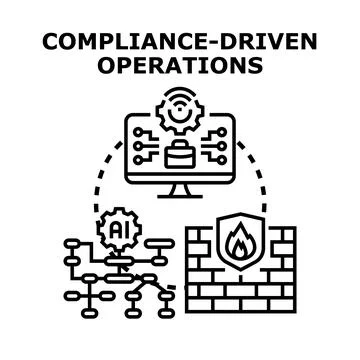 Compliance driven operations protecting digital information security Stock Illustration