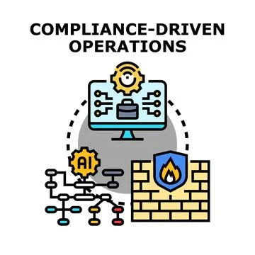 Compliance driven operations protecting digital information security Stock Illustration