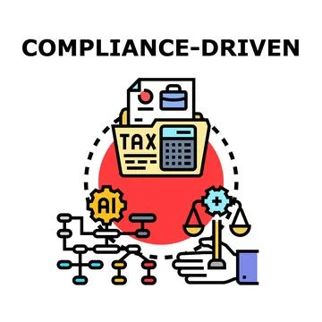 Compliance driven system with artificial intelligence and legal regulation Illustrazione stock