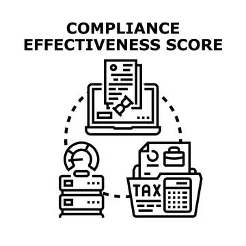 Compliance effectiveness score calculating measuring strategy イラスト素材