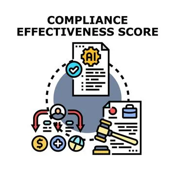 Compliance effectiveness score measuring regulatory legal risk Illustrazione stock