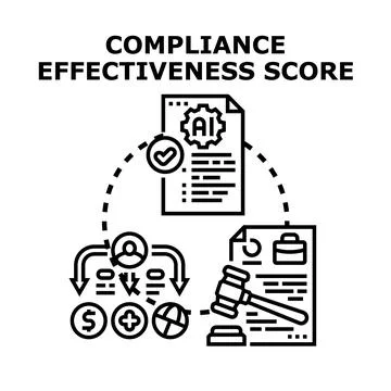 Compliance effectiveness score measuring regulatory legal risk 스톡 일러스트