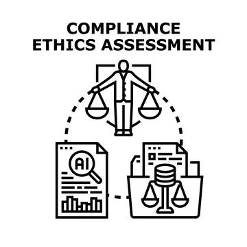 Compliance ethics assessment with ai data analysis Illustrazione stock