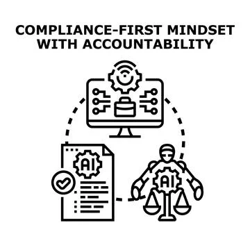 Compliance first mindset with artificial intelligence accountability system Stock Illustration