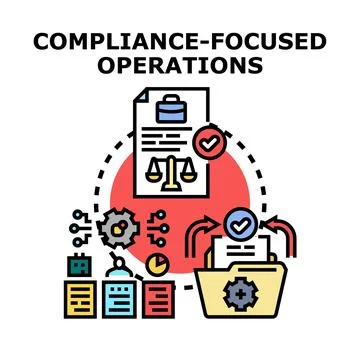 Compliance focused operations planning and regulatory process Stock Illustration