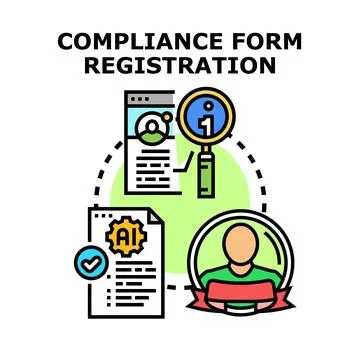 Compliance form registration and processing illustration Stock Illustration