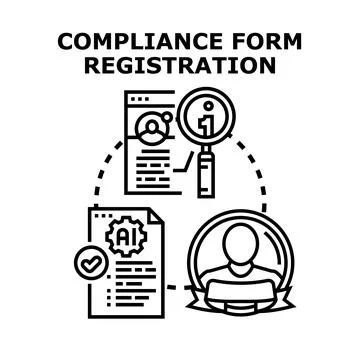 Compliance form registration and processing illustration Stock Illustration