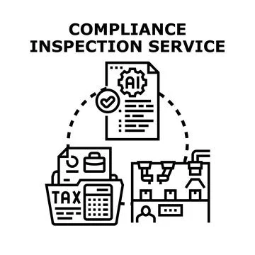Compliance inspection service with artificial intelligence applications Stock Illustration