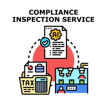 Compliance inspection service with artificial intelligence applications Illustrazione stock