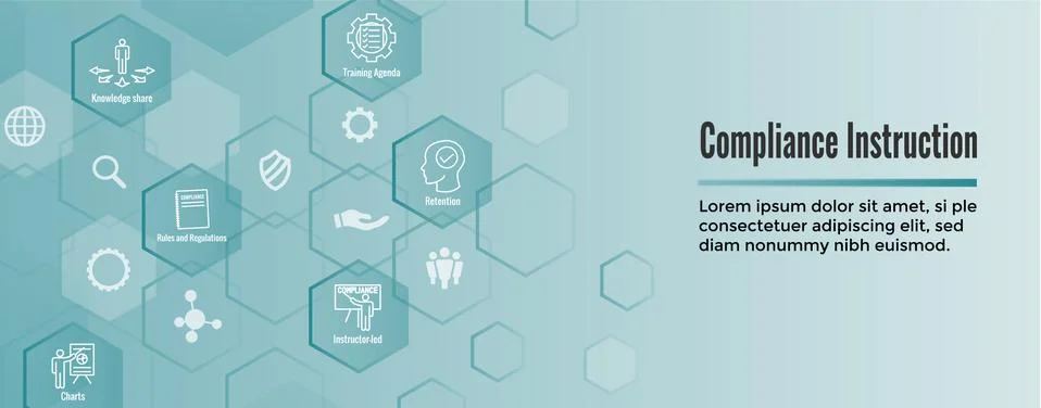 Compliance Instruction - Testing Icons with Instructor teaching Worker Studen Stock Illustration