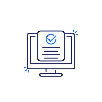 Compliance line icon on white, vector Stock Illustration