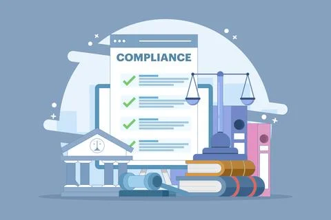 Compliance management concept. List of rules. Clipboard with tasks. Stock Illustration