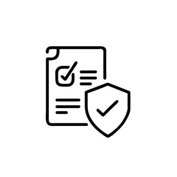 Compliance  modern outline style Include shield icon Stock Illustration