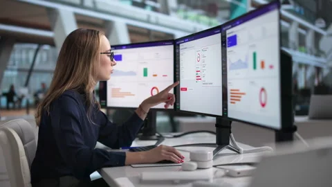 Compliance Officer Using AML Software On Computer Stock Footage 338169685
