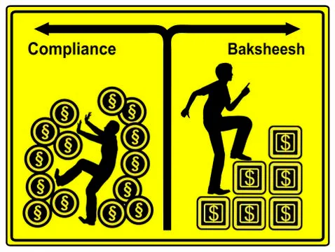 Compliance or Baksheesh Illustrazione stock