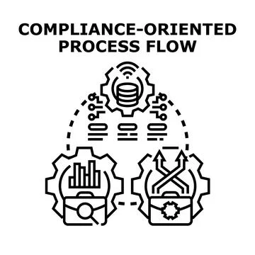 Compliance oriented process flow data management Stock Illustration