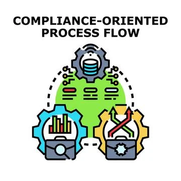 Compliance oriented process flow data management Stock Illustration