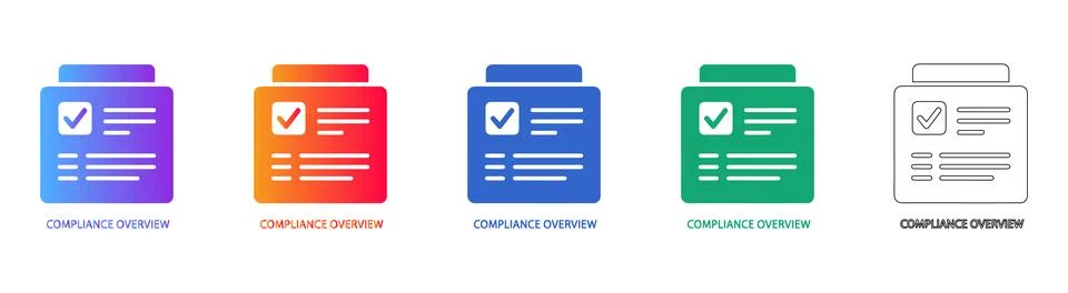 Compliance Overview Document Icons Illustration
