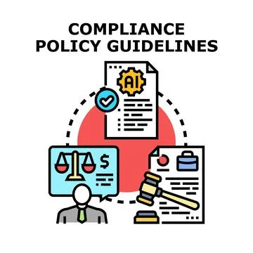 Compliance policy guidelines for artificial intelligence regulations Stock Illustration