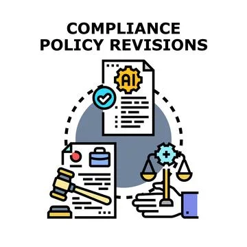 Compliance policy revisions for artificial intelligence regulation Stock Illustration