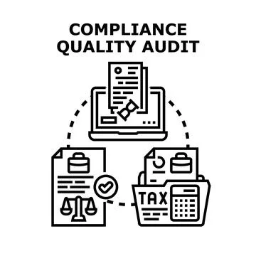 Compliance quality audit process regulating business documentation Illustrazione stock