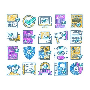 Compliance quality procedure icon hand drawn Illustrazione stock